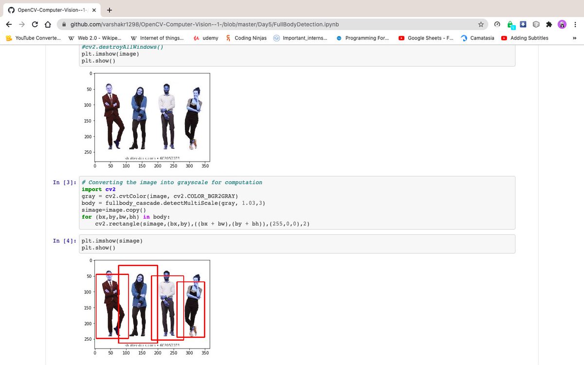 VarshaKR1's tweet image. Day5 of OpenCV was super interesting as we got to learn about object detection like face and eye detection and YOLO model!🤩
Thank you @Girlscript1 and @gssummit2020 for organising this summit. Thanks to our mentor for making us understand the concept.
#gslearningcontest