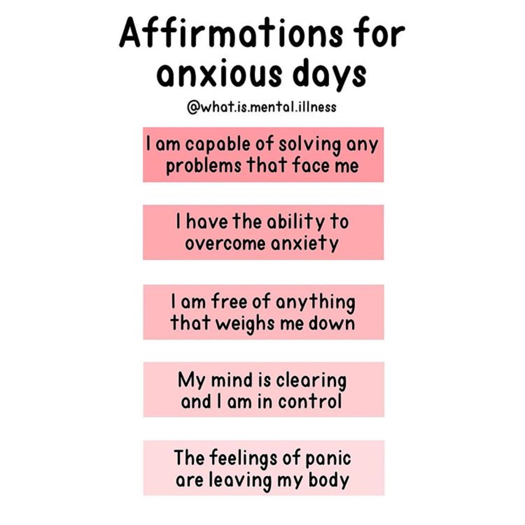 self affirmations for anxiety