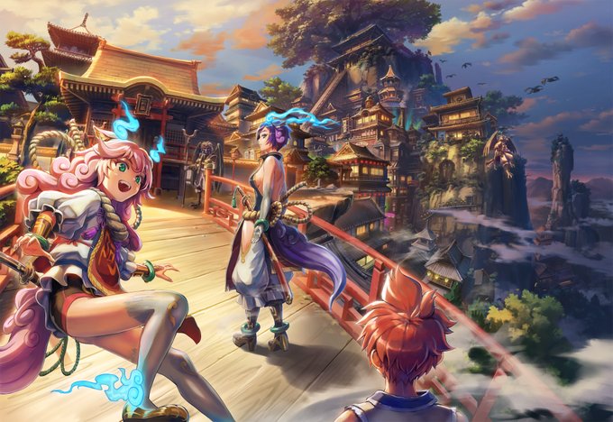 以前に公開した背景にキャラを描きました イラスト好きな人と繋がりたい Pi ふじたりあんのイラスト