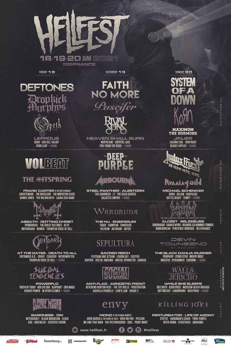 Korn's tweet photo. FRANCE – We’re returning on 20 June, 2021 for @HellfestOpenAir. https://t.co/gErmG4LIU8 #HELLFEST https://t.co/KBvBlahvzD