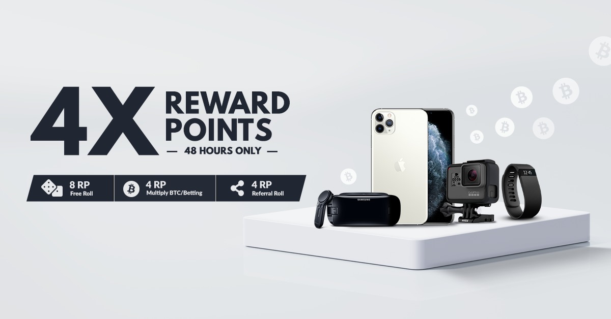 freebitco's tweet photo. Collect Reward Points and you can unlock the amazing gadgets, prizes, and more cool stuff!

4X Reward Points (RP) promotion is LIVE and ends in 48 hours.

#FreeBitcoin #Bitcoin #BTC 
#Rewards #RewardPoints 
#Crypto #Cryptocurrency https://t.co/EvRTEo2auT