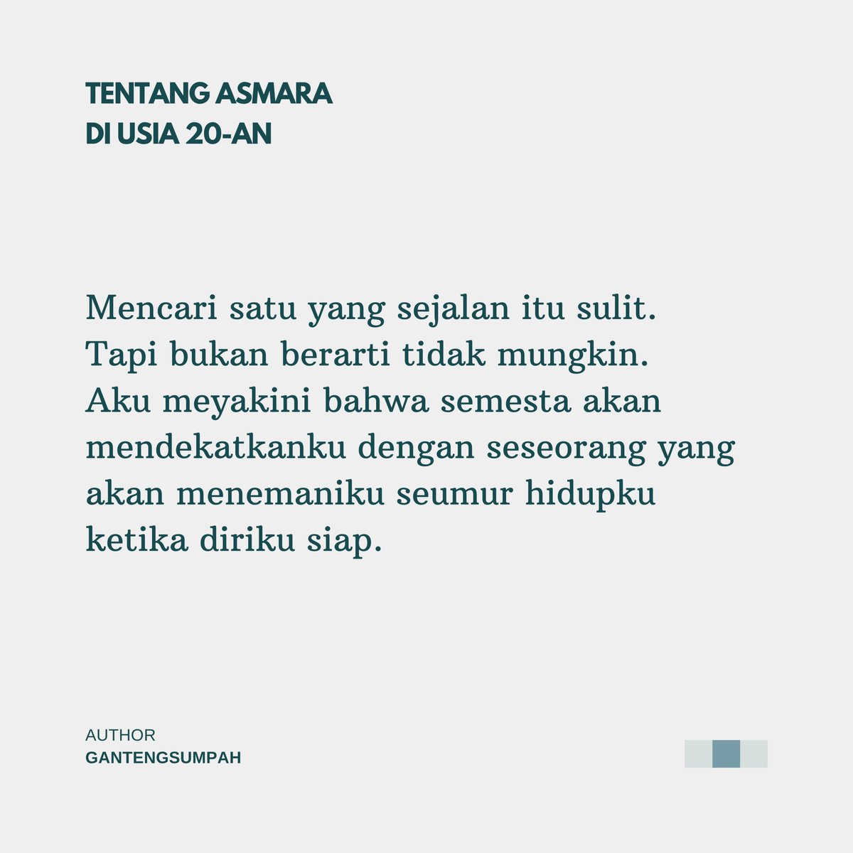gantengsumpah's tweet photo. Tentang asmara di usia 20-an. https://t.co/cVVS1qIKLU