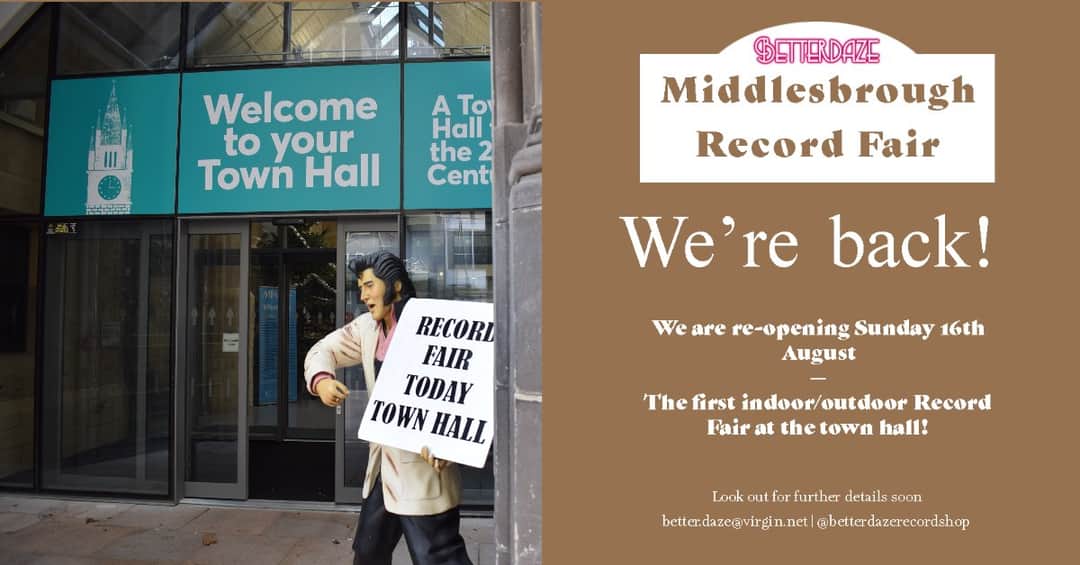 Betterdaze Jukebox (@betterdaze1969) on Twitter photo MIDDLESBROUGH RECORD FAIR 1st #Fair after lockdown of 2020.
Sun16th Aug, first indoor/outdoor #Record Fair at the town hall.<a href="/mbro_townhall/">Middlesbrough Town Hall</a> MIDDLESBROUGH RECORD FAIR 1st #Fair after lockdown of 2020.
Sun16th Aug, first indoor/outdoor #Record Fair at the town hall.<a href="/mbro_townhall/">Middlesbrough Town Hall</a>