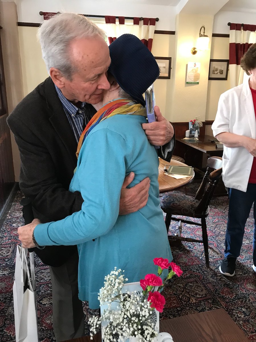 In 2017, David and Gina took Mum back to Portsmouth for her 80th birthday (I'd just started working at USC).Her much younger sister (born decades after Mum's childhood photo) came over from Ireland, and her cousins were also there (there's Uncle Mike going in for a cuddle).