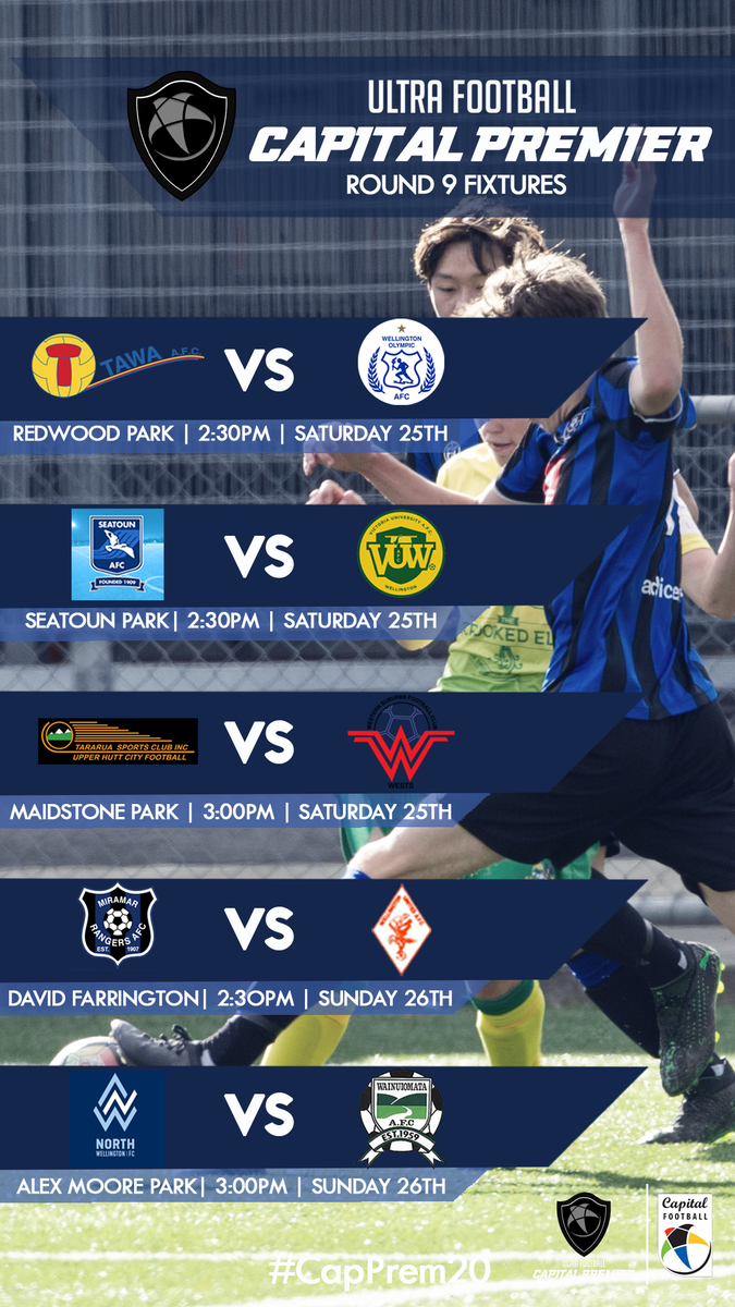 CapFootball's tweet photo. #CapPrem20 #WPrem20 | 
Another action packed weekend of football for Men's and Women's Cap Prem!
@WgtnOlympic @western_subs_fc @VUWAFC @TawaFootball @WgtnUnited @SeatounAFC @UHC_Football
@NorthWellington @MRAFC1907  @PetoneFC @Redgoldblood @IslandBayUnited @wearekcu @BNUAFC1916 https://t.co/dmCk2AShsS