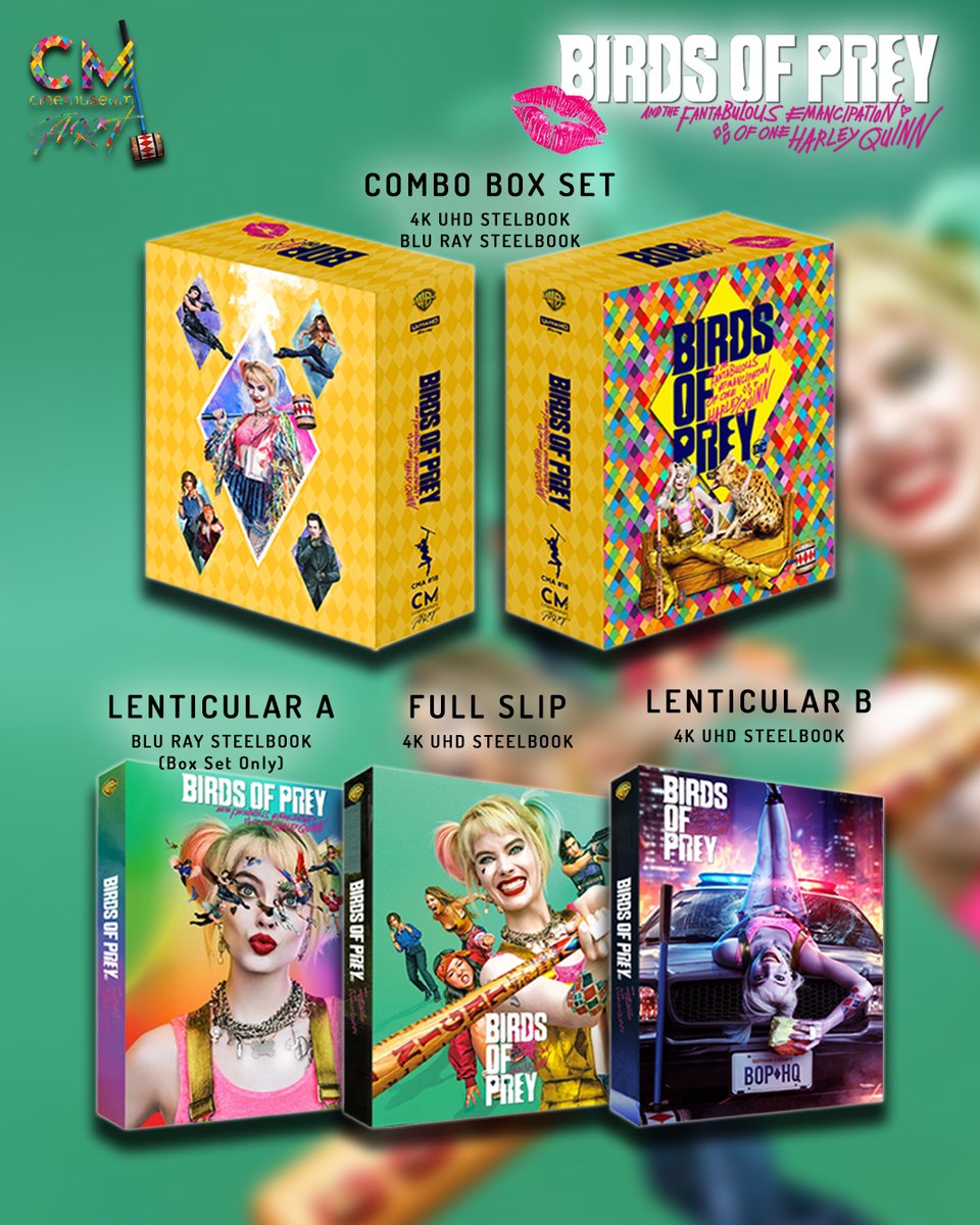 Cine_Museum's tweet photo. CMA22 - Birds of Prey PREORDER! 🔥🔥🔥

🗓 25 July 2020
🕝 2:30 PM (Italy Time)

-Combo + Box Set (4K UHD + Blu-Ray Disc) [200]
https://t.co/QfHse8zmOq

-Full Slip (4K UHD) [200]
https://t.co/9Ki9ddvjW7

-Lenticular B (4K UHD + Blu-Ray Disc) [400]
https://t.co/1MunXvi0iI https://t.co/L5eky7oQzq