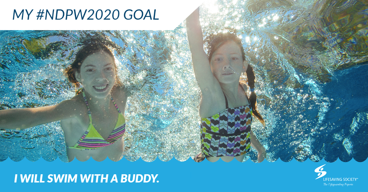 LifesavingMB's tweet photo. Many drowning deaths happen when swimming alone.  Swim with a buddy so that there is always someone there to help out if you get into trouble.  #NDPW2020 #SNPN2020 #DrowningPrevention #WaterSmart #SwimWithABuddy #Safety https://t.co/7Rcm5Sqf9G
