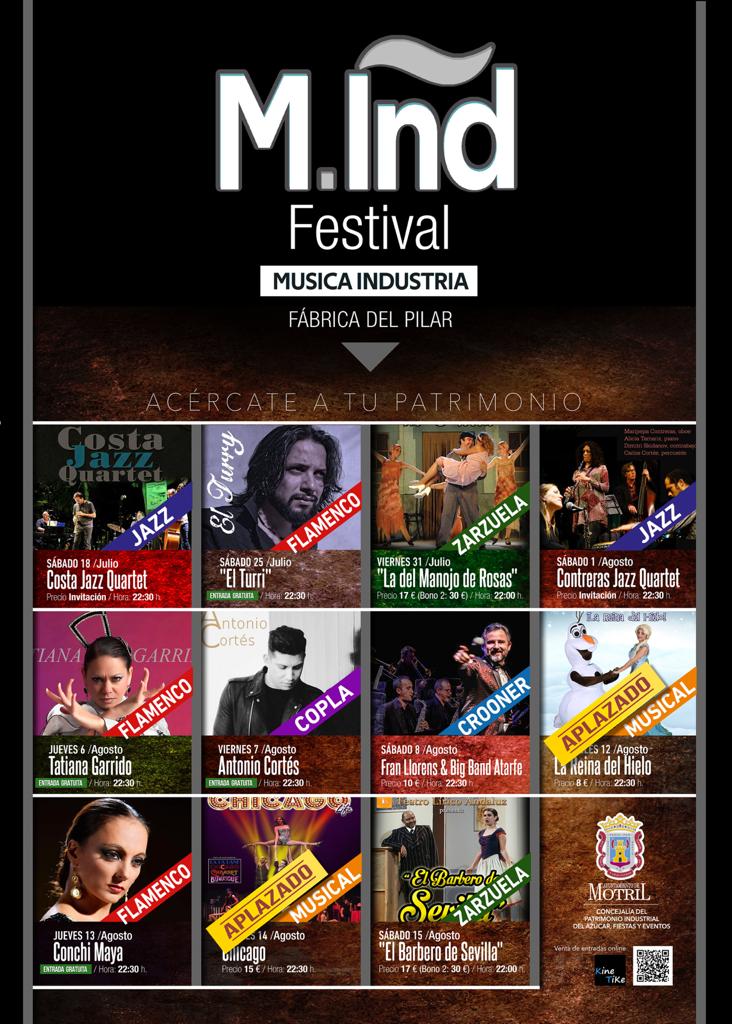 ℹ Los artistas flamencos del M.Ind Festival renuncian a los ingresos de taquilla y actuarán gratuitamente
➡️ Desde la concejalía de Fiestas se comunica que los musicales previstos para los días 12 y 14 de agosto se aplazan a la fecha en que se anunciará con la debida antelación.