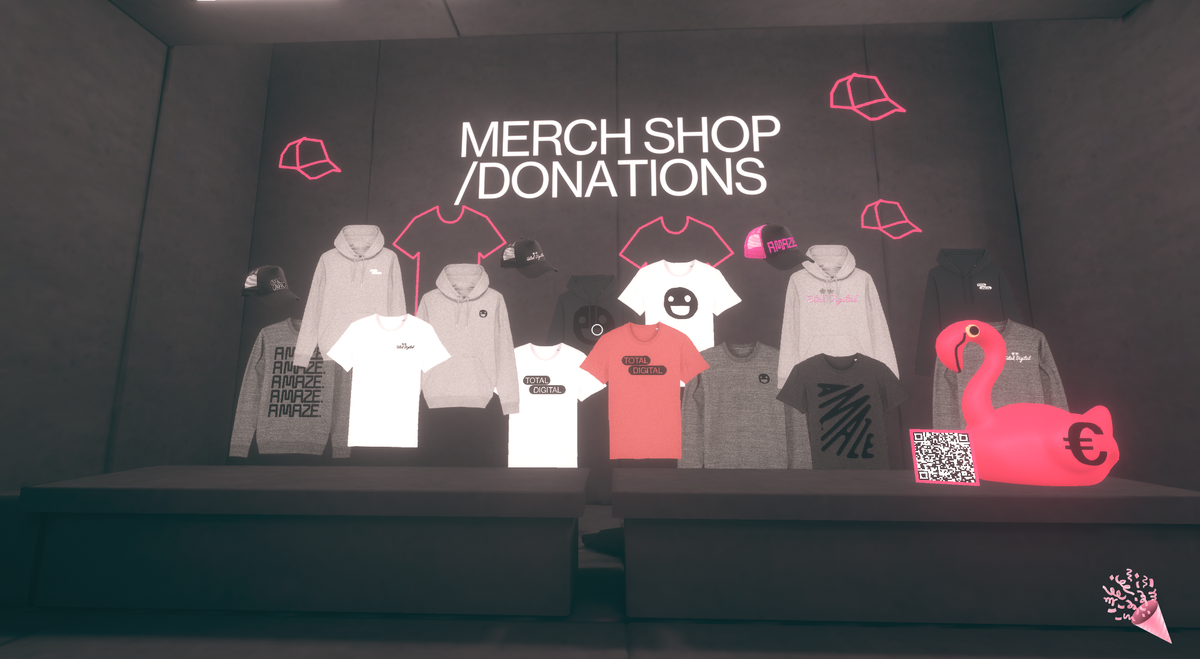They even thought about a merch shop and donation area that you can found at the main entrance of the building. When I tried to check it, it was not working, but maybe it's just not open yet? I'm curious to see what kind of merch will be offered for this digital edition!