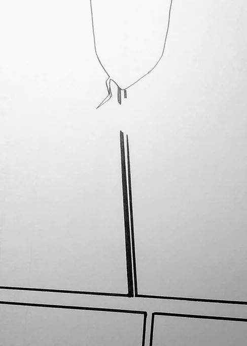 こう言うのあるとね…アナログでは綺麗に直せないからさ…(アナログで綺麗に直せる人もいます…)
私は諦めて新しい原稿に描き直す… 
