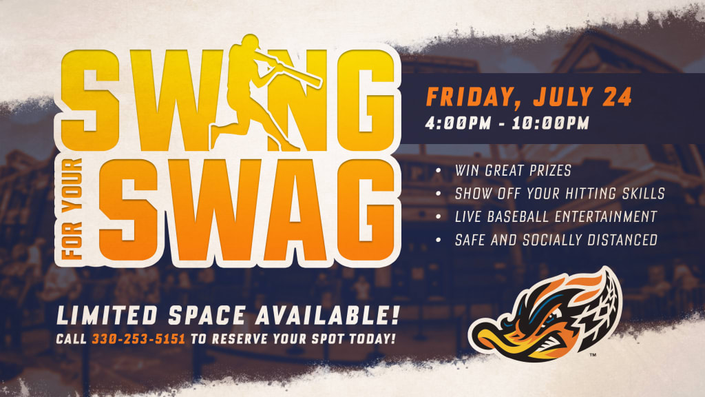 downtownakron's tweet photo. Baseball fans: Live the Dream & take 10 swings on the field at Canal Park at the @AkronRubberDuck's Swing for Your Swag. Find out more https://t.co/e0hqNqMOmU #BaseballisBack #scienceofhitting ⚾️⚾️⚾️ https://t.co/JzXTkdFAFp