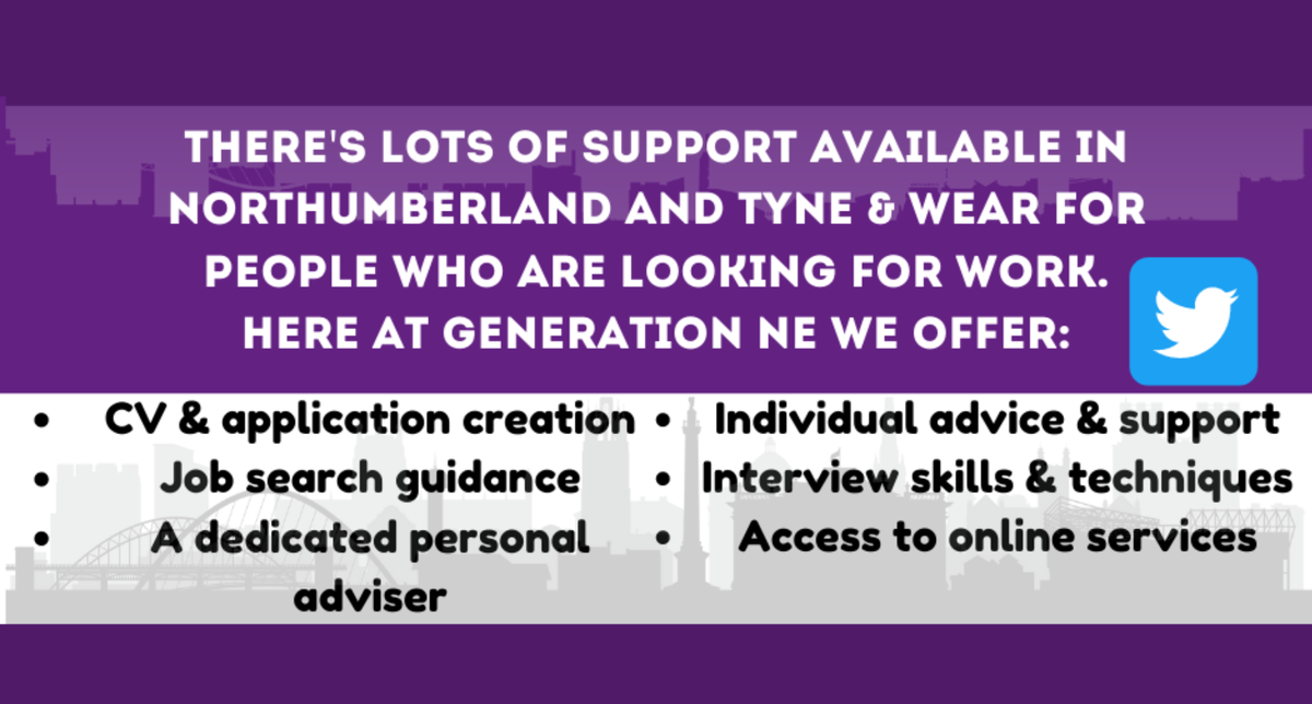 JCPinNTW's tweet photo. If you are aged between 18 and 29, unemployed and living in Northumberland or Tyne &amp; Wear, Generation NE may be able to help you towards your next job.

For full details visit: https://t.co/l7fuqAKUzy

@GenNorthEast #StepUpNTW https://t.co/UYloxkGaHT