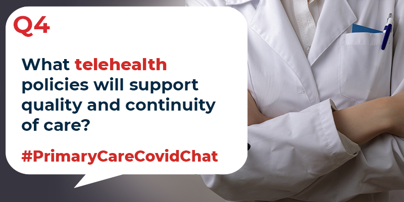 MathematicaNow's tweet photo. #PrimaryCareCovidChat Q4 For primary care patients, what telehealth policies can best ensure continuity of care? Comprehensiveness of care? https://t.co/xhfkJL6qsv
