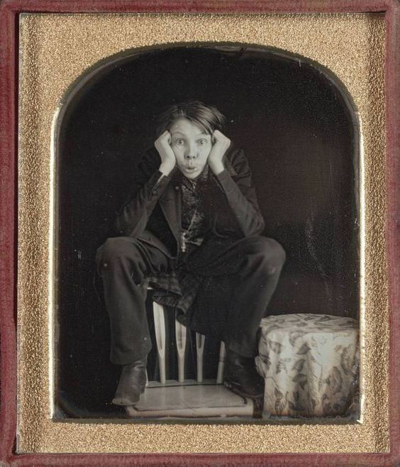 The daguerreotype is a direct-positive process, creating a highly detailed image on a sheet of copper plated with a thin coat of silver without the use of a negative. The process required great care.