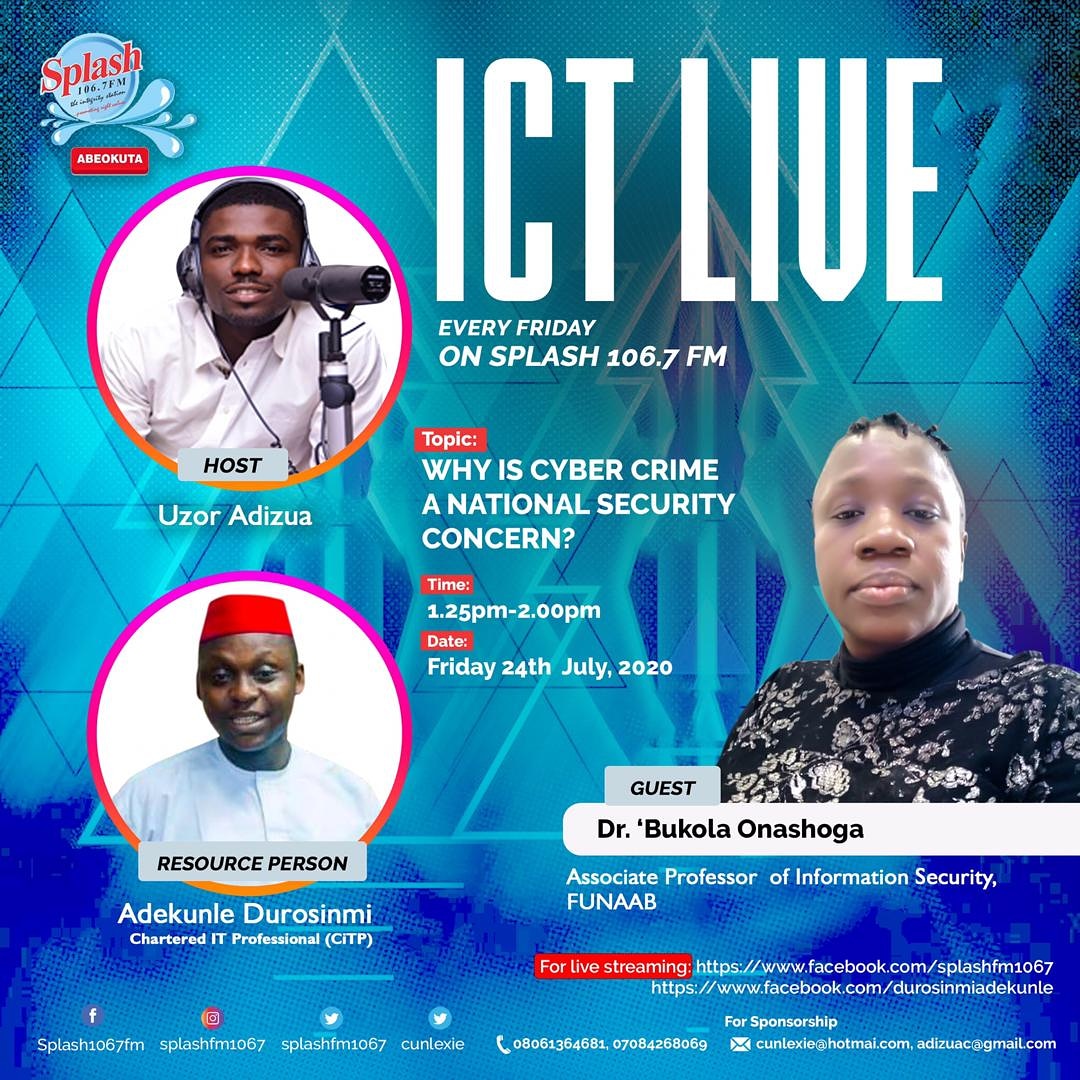cunlexie's tweet photo. ICT Friday prog. #ICTLive #InfotechSolutions
FYI @DrIsaPantami @ProfSodiya @NigeriaComputer @CPN_Nigeria @NITDANigeria https://t.co/13TLGmSq9o