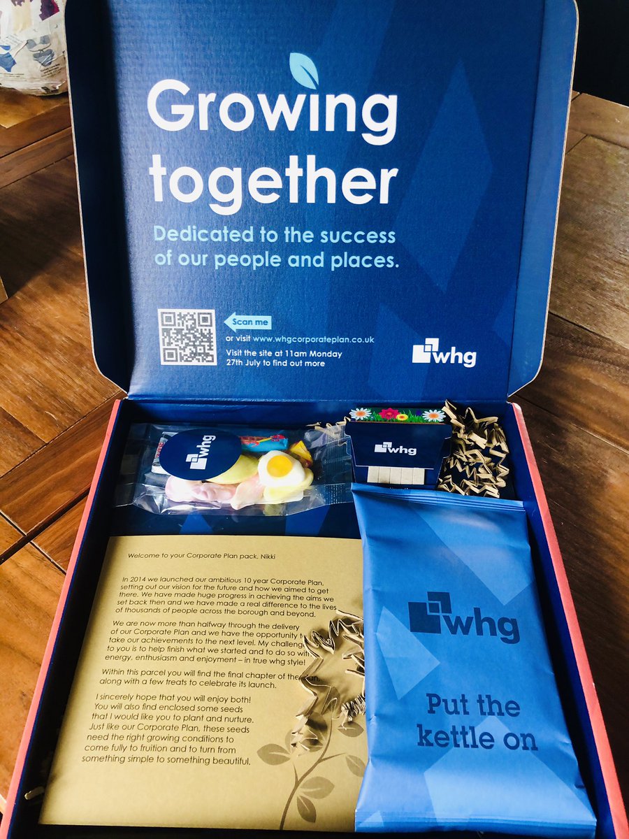 nikkikaurwhg's tweet photo. Overwhelmed by whgs wonderful gesture. The package delivered this morning includes the final chapter of our Corporate Plan alongside little treats to celebrate the launch. Honoured to be working for such a great employer #lovemyjob #ultimateteam @whgTheWorkplace https://t.co/EOmBvtwam0