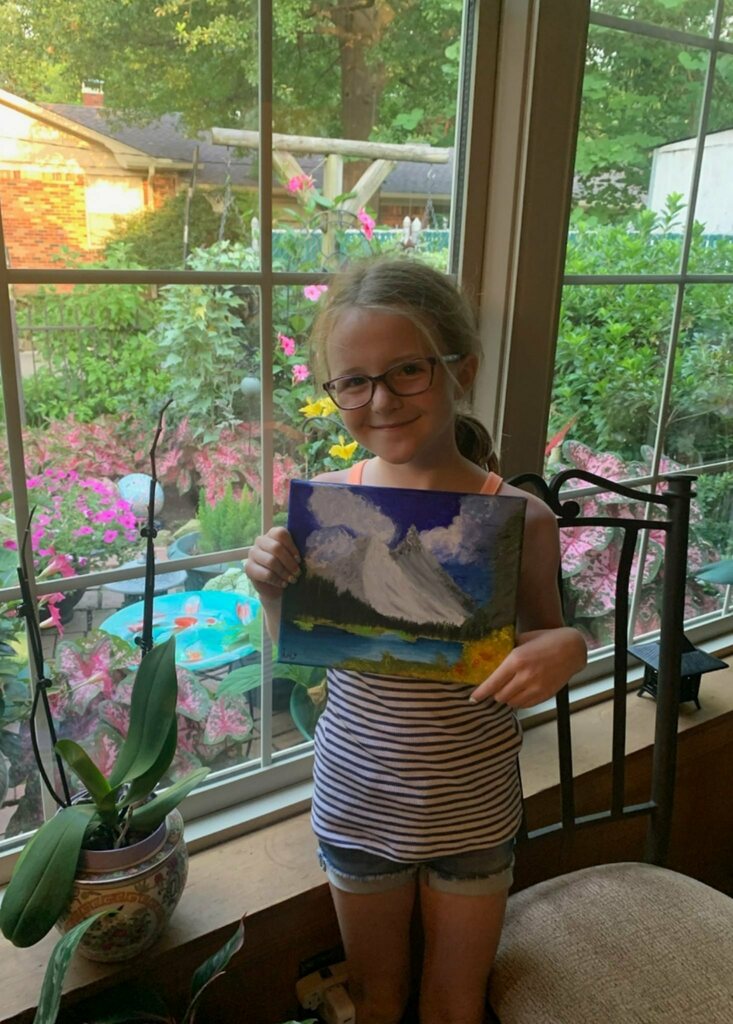 diedra_camp's tweet photo. This is Mary Ann Kelly's granddaughter Isy that is visiting her grandma and took a private art lesson for fun! So proud of her painting! https://t.co/66xvH9DvzB via Facebook https://t.co/IZ3ZMH3q2G https://t.co/d16Mqp68XT