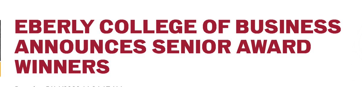 The Eberly College of Business and Information Technology is pleased to announce that 13 students have been recognized for their outstanding achievements representing the IUP Class of 2020. View the list of students here. 

ow.ly/XKvA50ADd2X