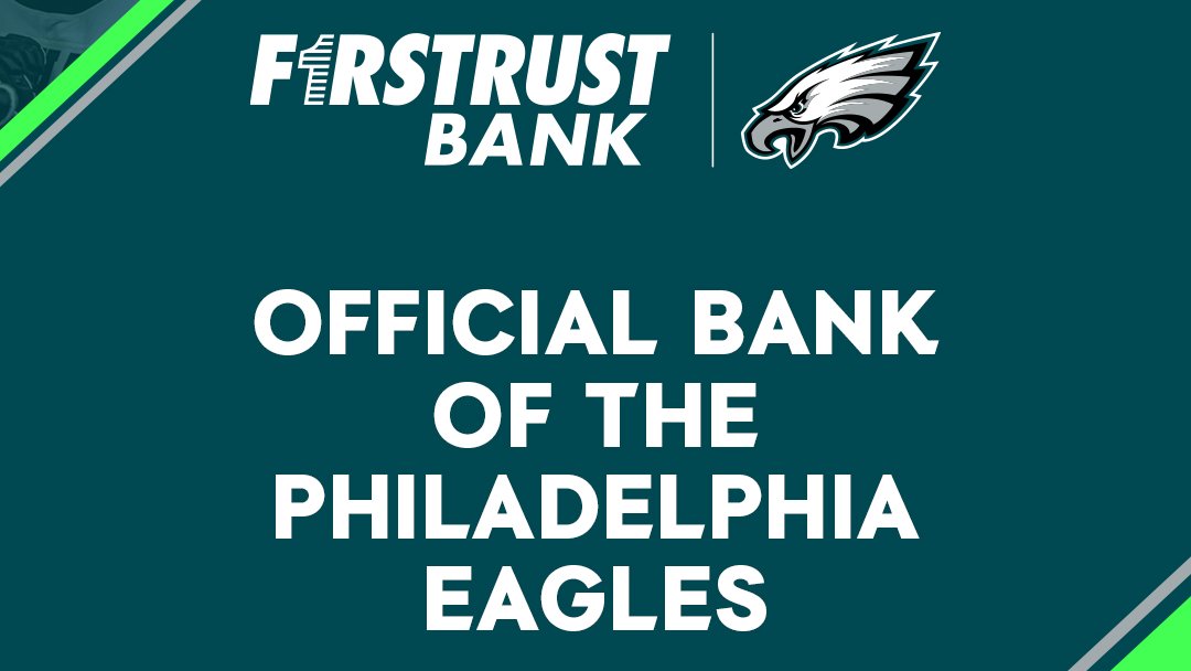 FirstrustBank's tweet photo. Philly’s Hometown Bank soars as the newest member of Philly’s hometown team. Firstrust Bank is now the Official Bank of the @Eagles! #FlyEaglesFly https://t.co/AWljOFNj0p