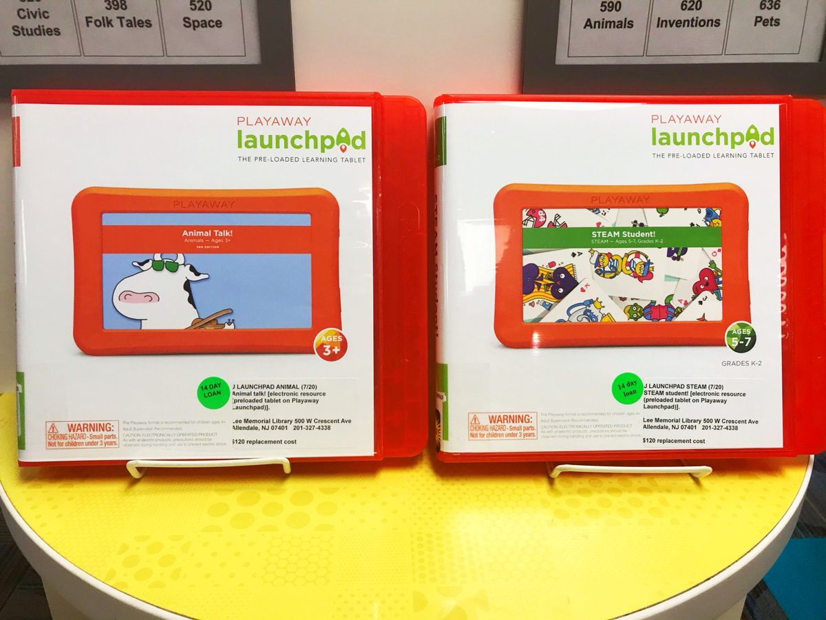 New Playaway Launchpads are now available for checkout in the Children's Room! These kid-friendly tablets are pre-loaded with educational apps and each has a different themed/age range.