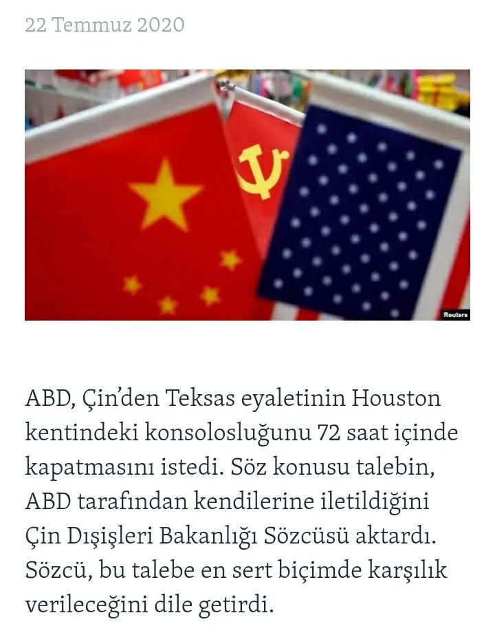 ABD Çin'den Houston Konsolosluğu'nu Kapatmasını İstedi
#China #CCP #Uygur #DoguTurkistan #haber