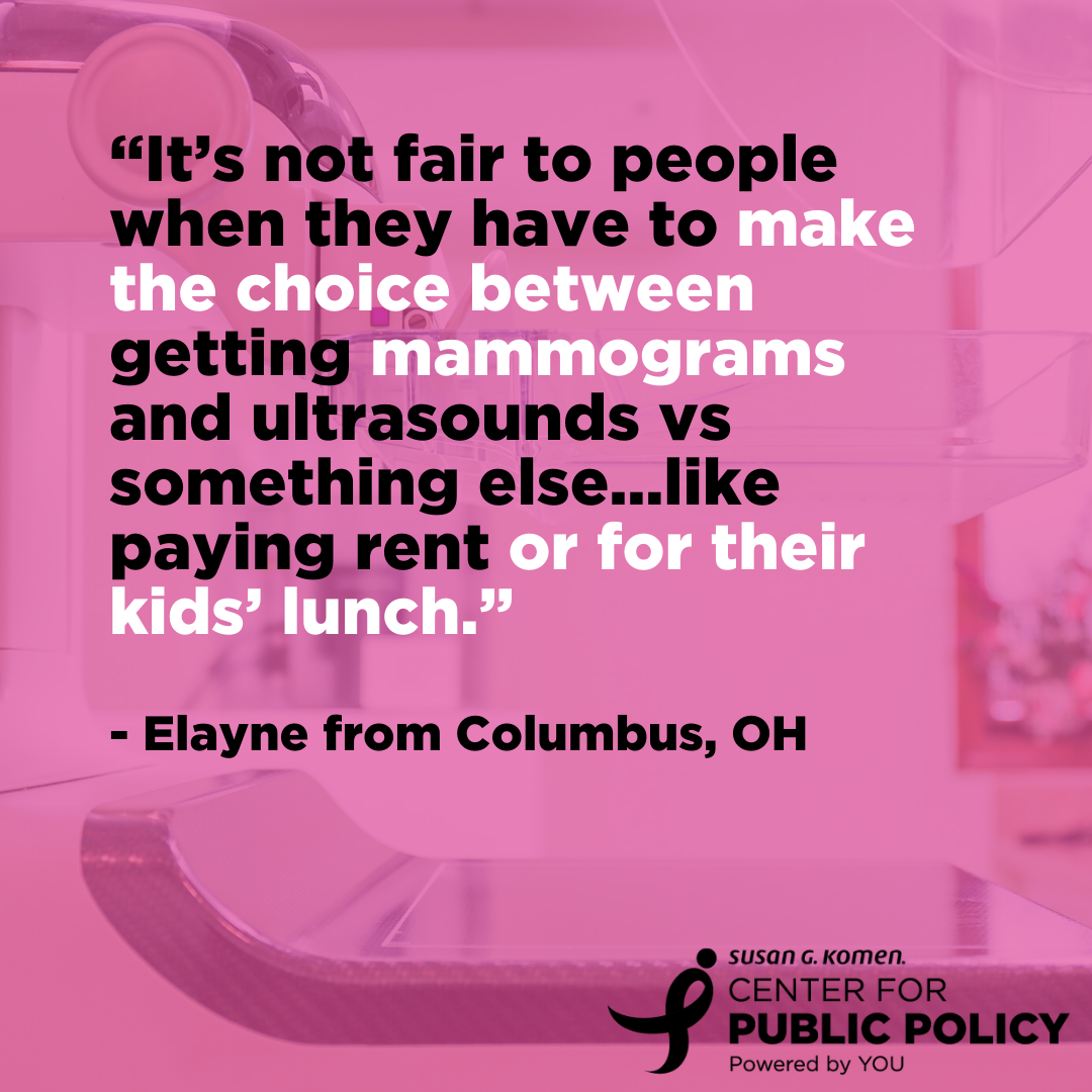 KomenNCCA's tweet photo. No one should have to choose between their rent, kid's lunch, or knowing they have #breastcancer. Help @SusanGKomenAdvocacy eliminate the disparity in cost between screening and diagnostic imaging to increase access to these vital diagnostic exams: https://t.co/JHm2PnT30L https://t.co/u3j1S8Tclv