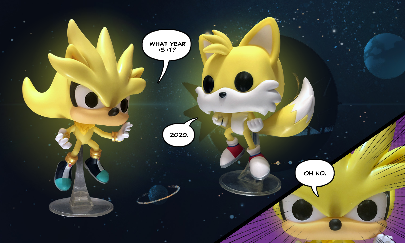 Funko Pop Sonic The Hedgehog - Super Tails & Super Silver 2 Pack (Exclusive)