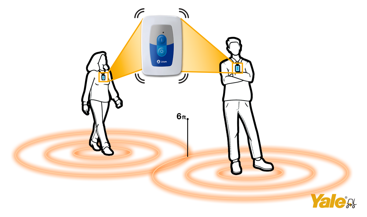 YaleLiftTrucks's tweet image. Social distancing made simple. Help employees maintain physical distance with Yale’s new wearable tag-to-tag solution – buff.ly/2Bm4YUu