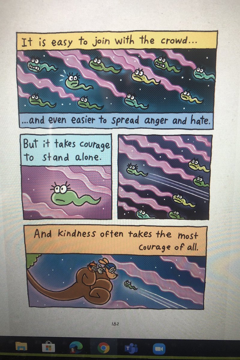 becky_bien's tweet photo. I love how #DavPilkey always slips life lessons into his comic books. This led to a great discussion this morning during online tutoring. AND these silly books get my resistant readers to read! #Fetch22 https://t.co/KteKlbHuo9