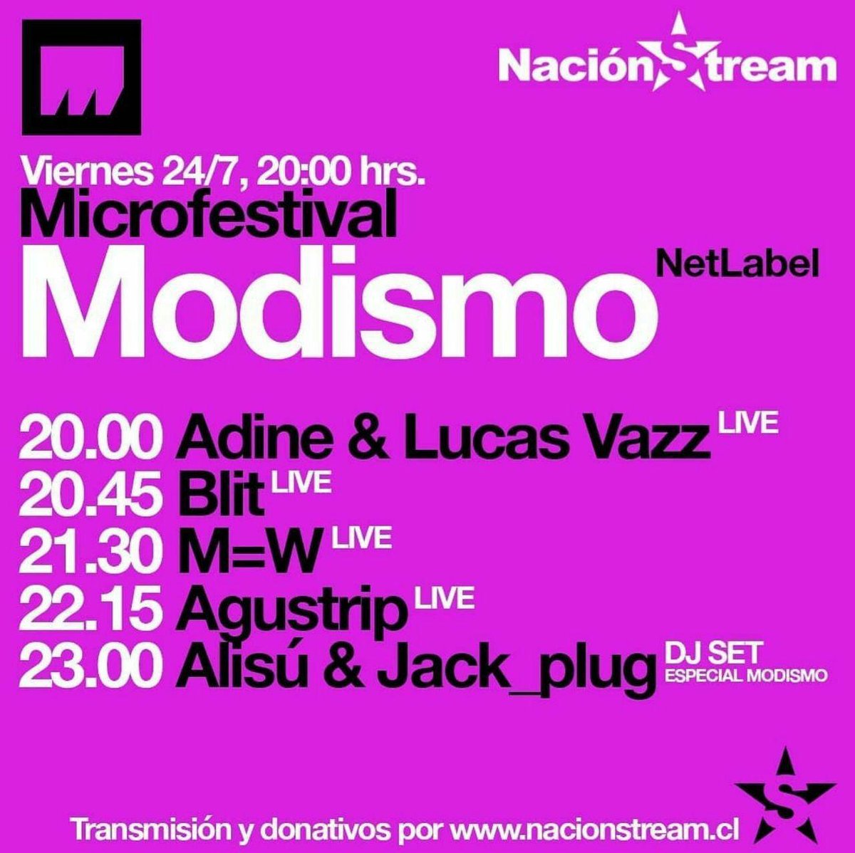 wirasacha's tweet photo. Este viernes 24 en evento de @modismonetlabel (https://t.co/7oUmcaGt97), transmitido por NaciónStream (https://t.co/Hr3HBBBYfI), estaré con un set grabado en vivo de M=W. Si gustas escuchar y ver, comenzaremos desde las 20 hrs. Recomiendo escucharlo con 🎧 o con buenos 🔉's. https://t.co/nSkA7gpeta