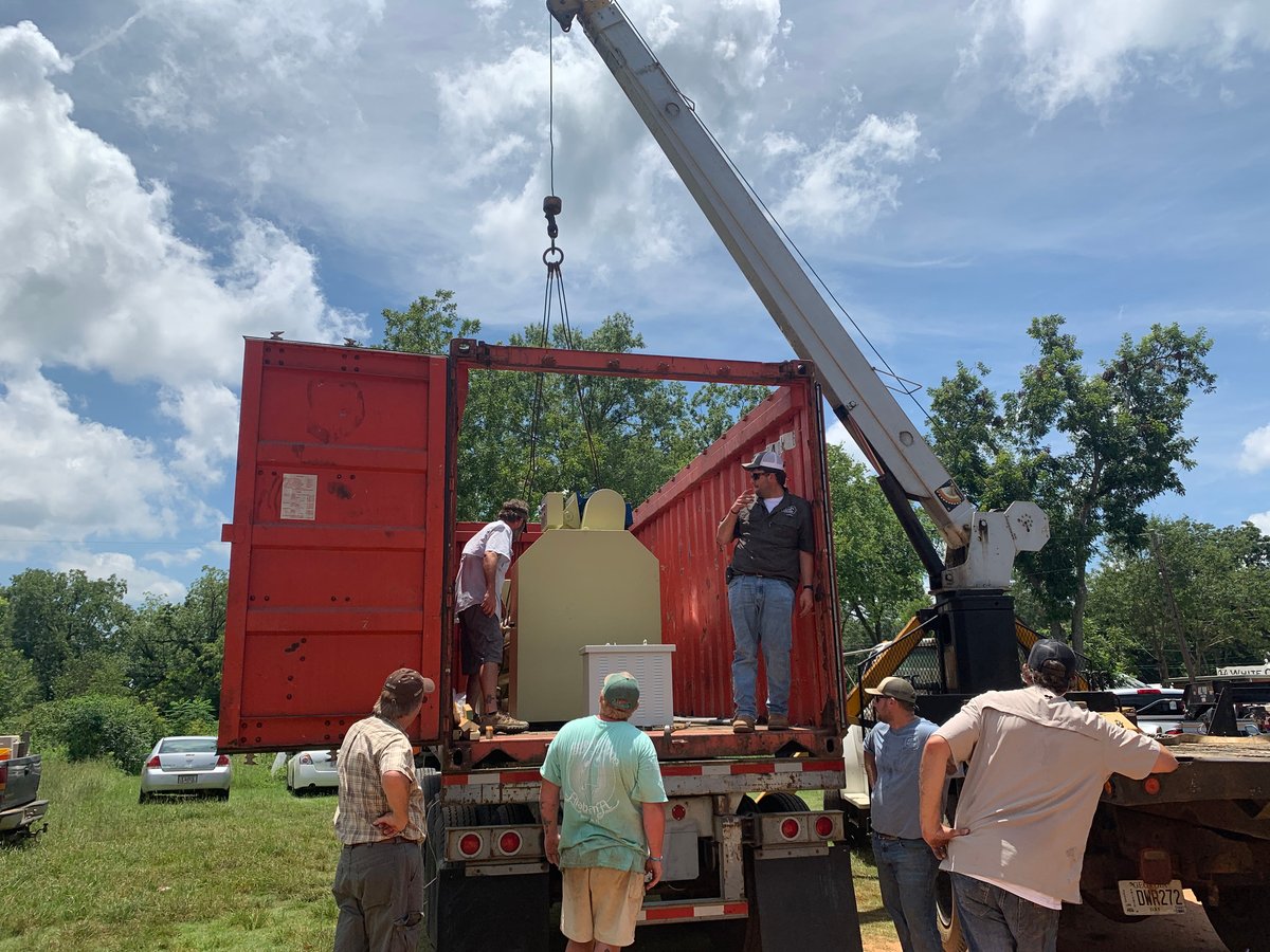 whiteoakpasture's tweet image. Shipped from Italy, destined for Bluffton, our fleshing machine has finally arrived!