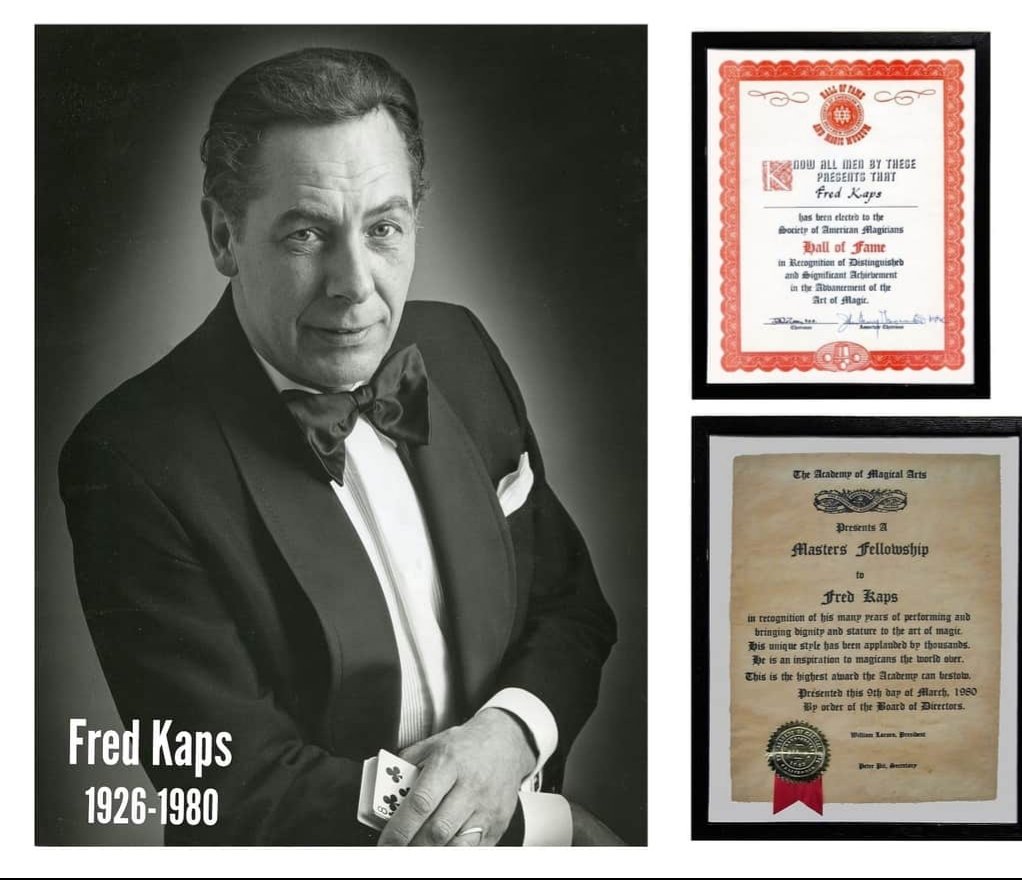 Worldwide Magicians will commemorate the passing away of Fred Kaps exactly 40 years ago today. Four and a half month before his death he has received from The Academy of Magical Arts a ”Masters Fellowship”, the highest award The Academy can bestow.