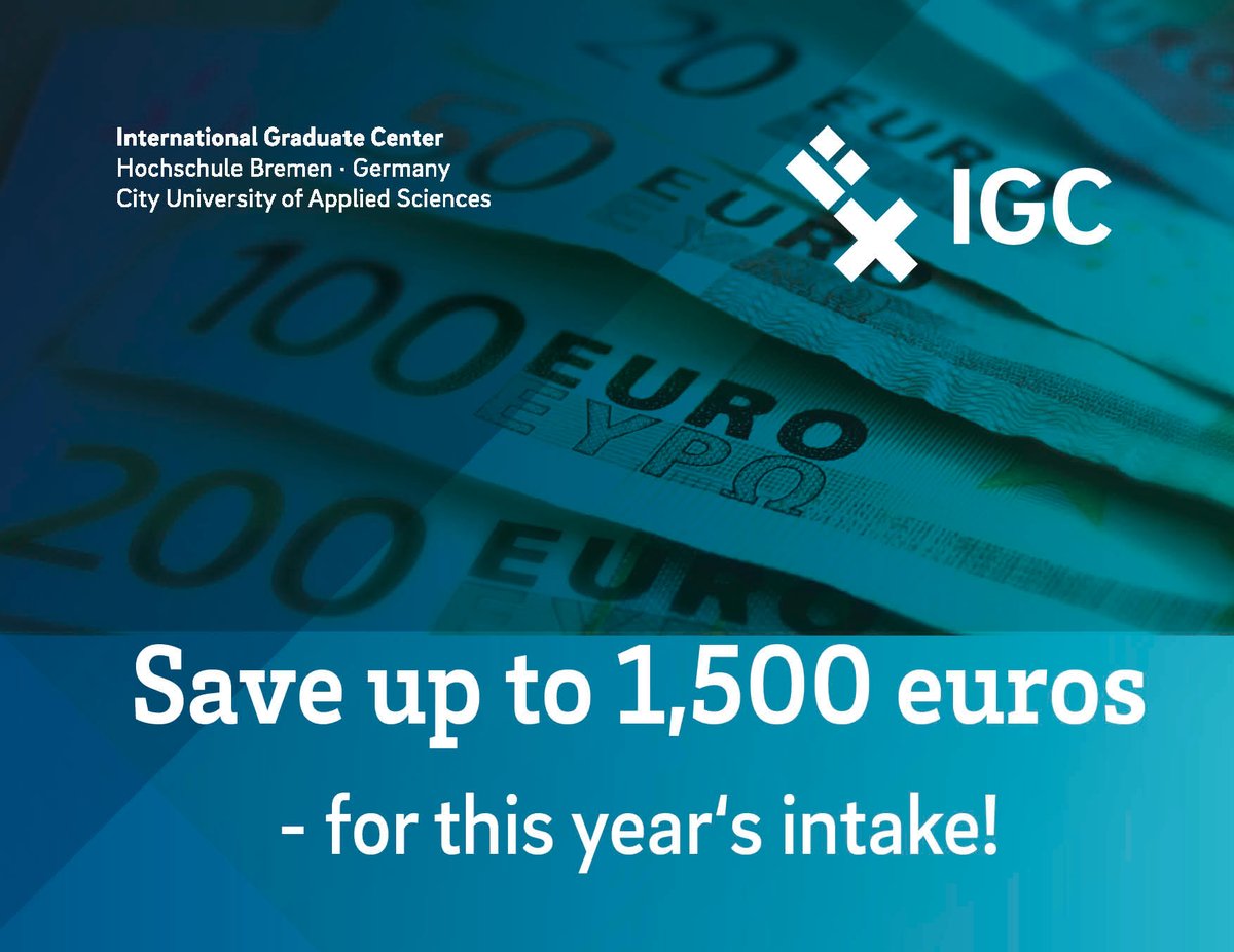 igcbremen's tweet photo. ⚠️ We have reduced the tuition fees for most of our international full-time MBA and Master programs starting this winter term 20/21! 

Check out the details of this offer: ➡️ https://t.co/6DqhM72nEu

#igcbremen #hochschulebremen #studyingermany #studyinbremen #tuitionfee https://t.co/fIPg4zAUqE