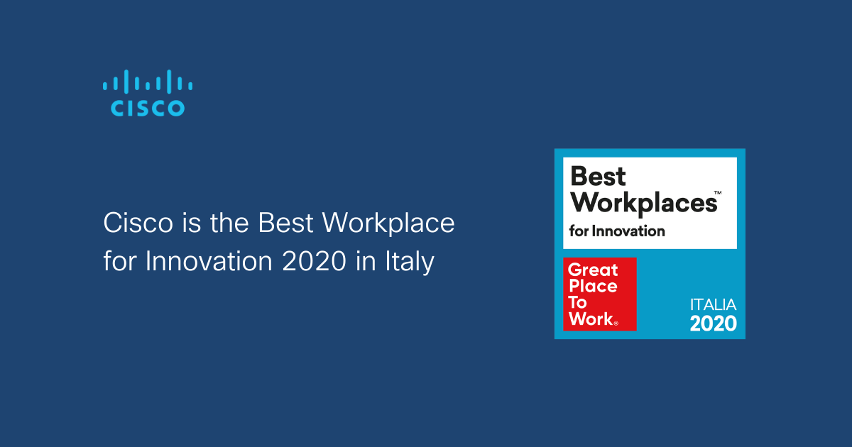 SantoniAgo's tweet photo. We won the #BestWorkplaces for #Innovation 2020. A great recognition to be added to the #BestWorplaces, obtained from 2016. It is an acknowledgment for the whole @CiscoItalia: extraordinary women and men, from whom, every day, I learn something. Thank you! @wendymarscisco https://t.co/yCNgFKLg6i