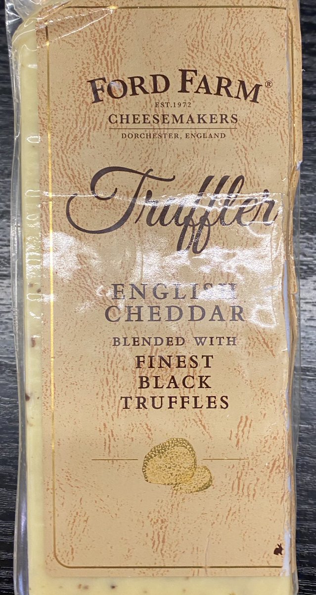 ArtisanButchery's tweet photo. New cheese in the deli this week #fordfarm #truffler cheddar with black truffles 🤤 https://t.co/Z2TPz7jm81