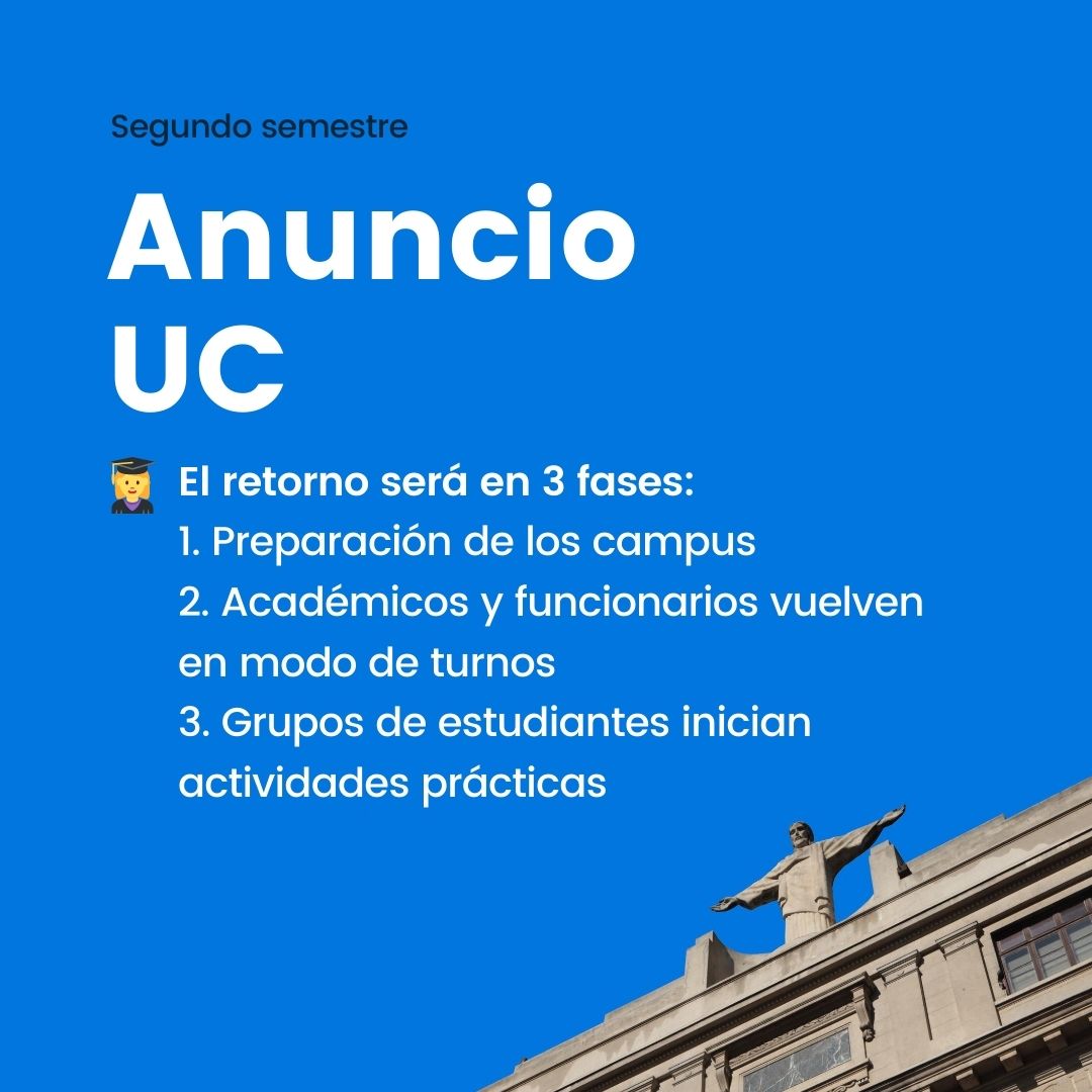 ucatolica's tweet photo. #IMPORTANTE 🔵 Considerando los planes de #desconfinamiento, la seguridad de la comunidad y los tiempos que requerimos para retornar a nuestros campus, desde la #UC hemos decidido que NO habrá ninguna clase lectiva presencial en todo el segundo semestre.
➡️https://t.co/JKdI3enc3n https://t.co/xODilpOSdc