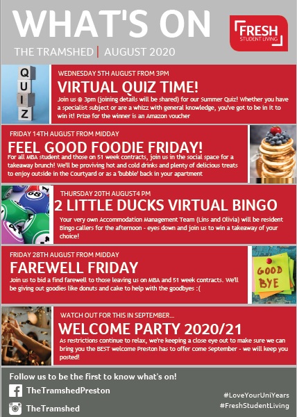 Join us for some social..ly distant events in August!