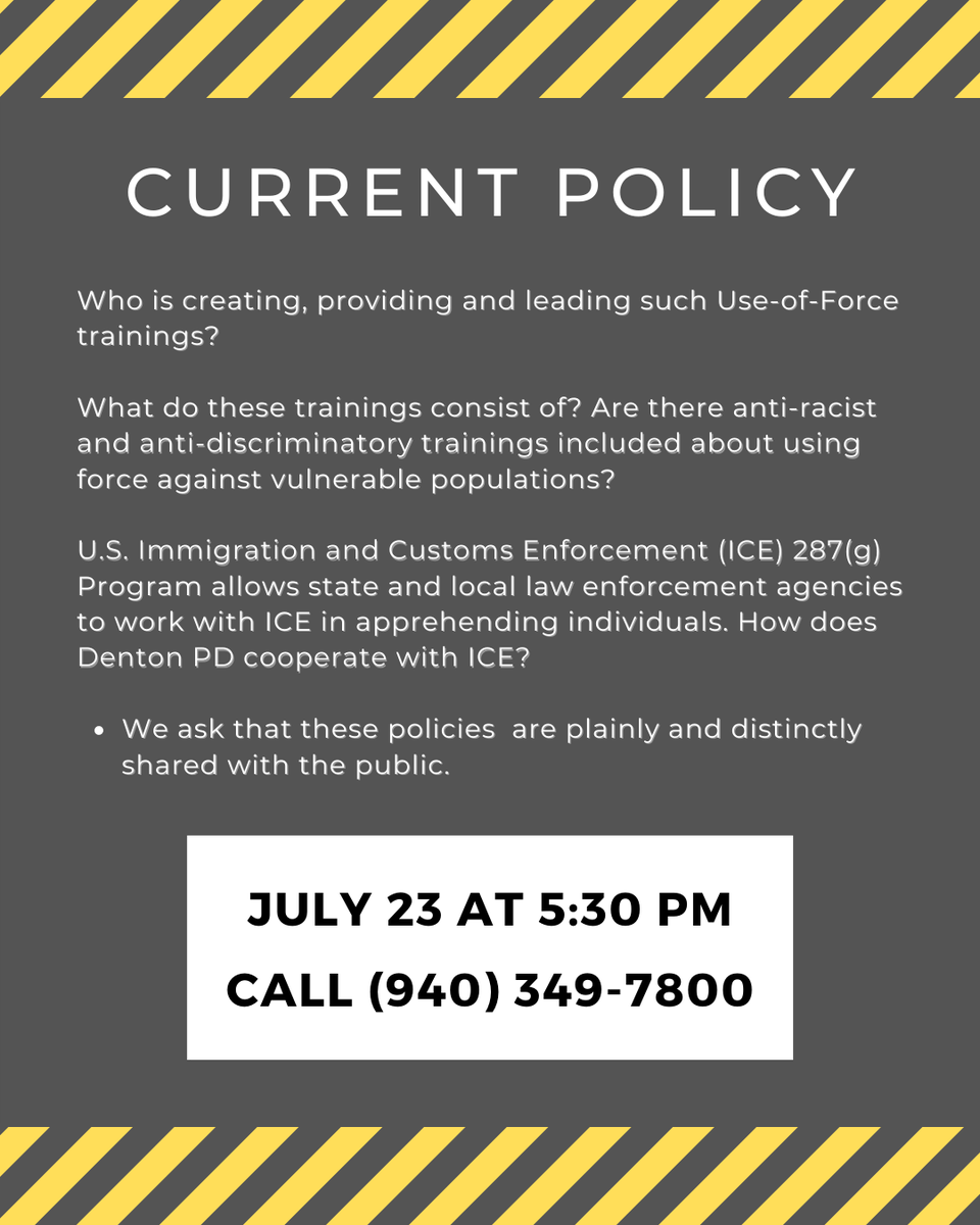 dentondiversity's tweet photo. Call (940) 349-7800 beginning at 5:30 p.m. and tell them you want solutions that center the most marginalized.
Link to talking points → https://t.co/3QRTCn9FUV
#Denton
#DentonProtests
#DentonCantWait https://t.co/afvds6dJv1