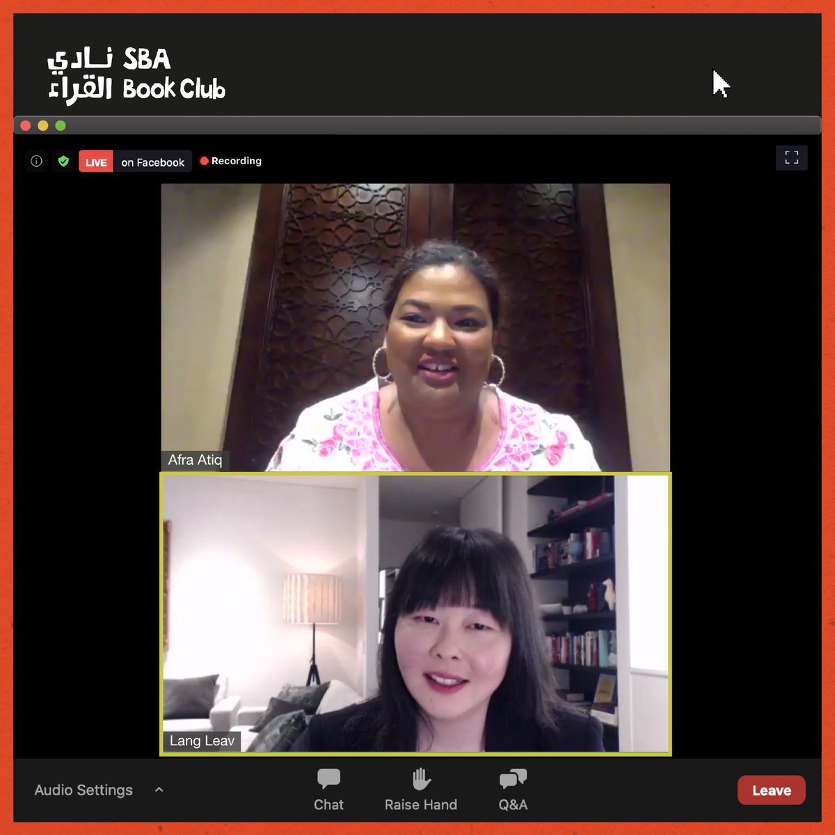 SharjahBookAuth's tweet photo. The latest installment of SBA virtual book club was live with international author #LangLeav and moderator Dr. Afra Atiq.
The night was full of knowledgeable perspectives and motivational allegories. Definitely one to remember.
#sbabookclub https://t.co/SOgCMNaXWu