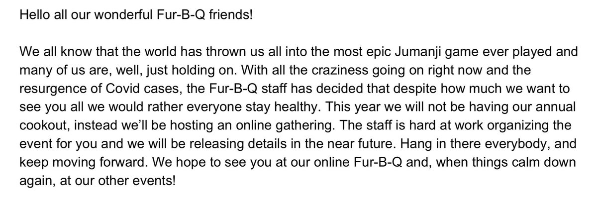 furbque's tweet photo. We at Fur B Que have an important announcement:  

@FurtheMore Appreciate a boost please? https://t.co/wwKqqVuAap