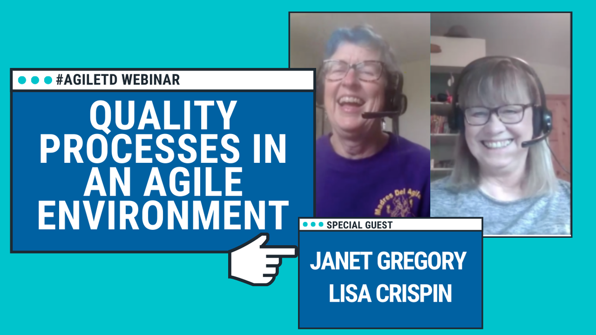 AgileTD's tweet photo. How can the whole team help to build quality into processes and products? 
In this webinar w/ @lisacrispin @janetgregoryca learn more about W. Edward Deming's key principles for business effectiveness and ways to exercise them in your agile workplace.
📺 https://t.co/thyRJGFOxx https://t.co/U3Apw5vqp3