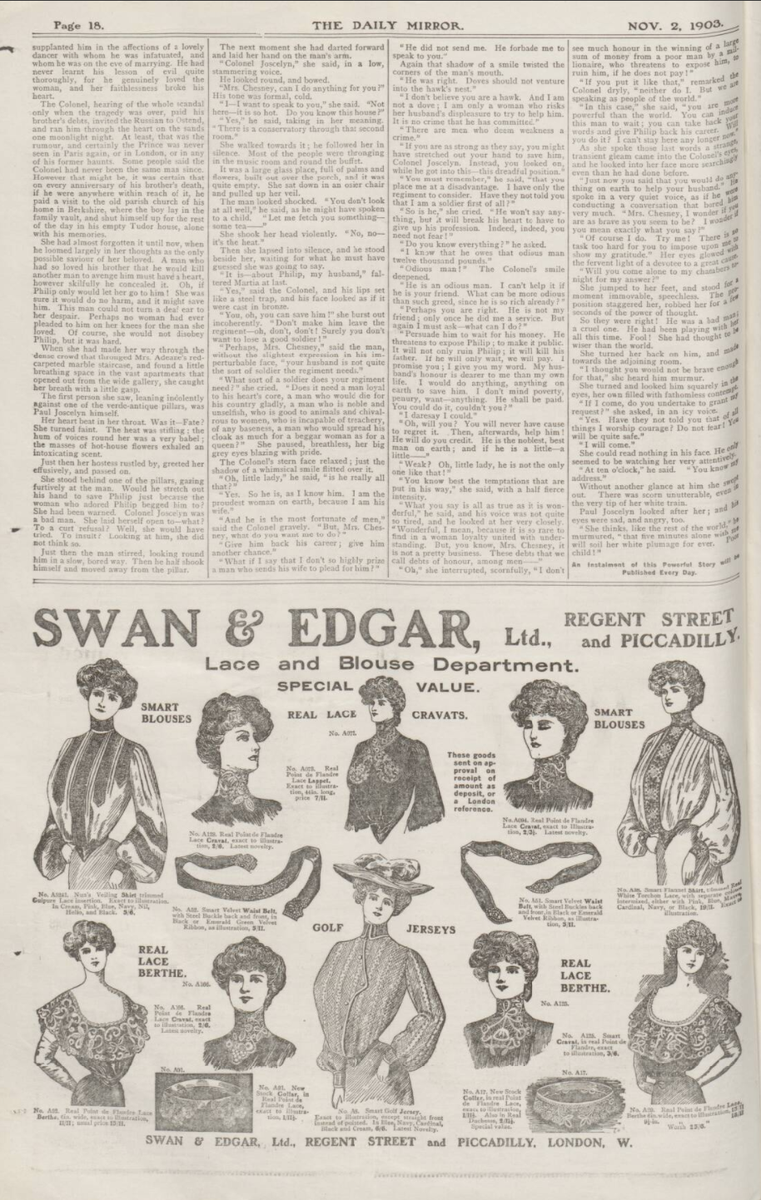 The Daily Mirror also launched with the first installment of a serialized story, which they intended to publish daily — the magnificently titled, 'Chance, the Juggler'! /7