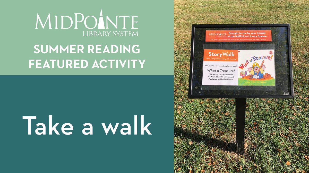 MidPointe's tweet photo. Catch a sneak peek of our new storywalk in @LibertyTwpOH! Don't forget to check off "take a walk" on your MidPointe Summer Reading Program Adventure Map!
This project was funded in part through a federal #US_IMLS LSTA grant awarded by the #statelibohio.
https://t.co/F4WTgmIW1W https://t.co/0npL69HKmJ
