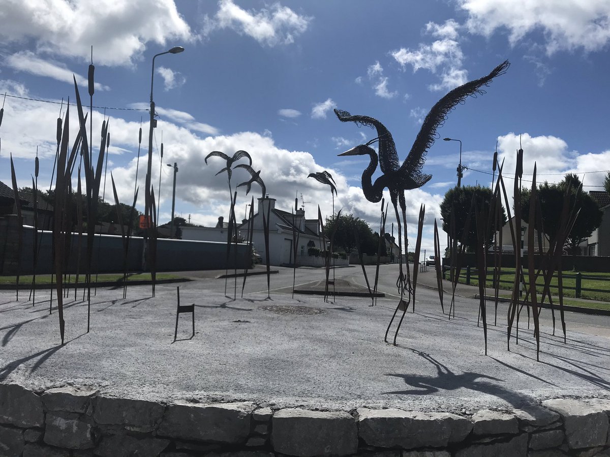 Years of planning,fundraising, community and finally joy in the faces of many with the installation of the beautiful wildlife scene all attacked with the theft of one of our herons last night! Share far and wide and report any sighting of this distinctive sculpture to gardai.