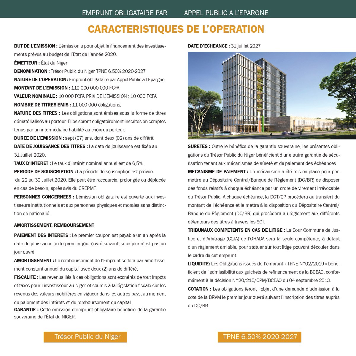 sgi_niger's tweet photo. Les caractéristiques de l'opération sont les suivantes: https://t.co/qD7VP7Bsvz