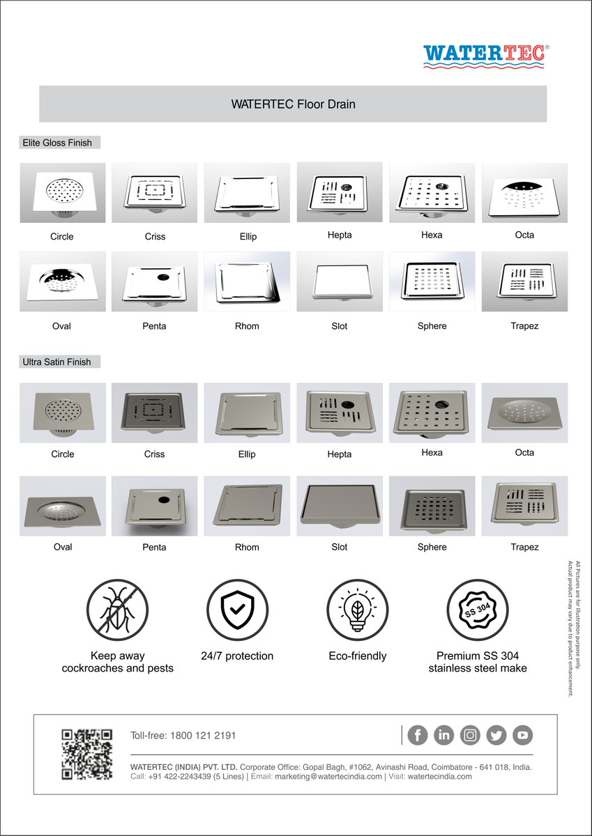 Watertecind's tweet photo. Let hygiene worries go down the drain! With @Watertecind floor drain.
#watertecindia #FloorDrain #anglevalves #bathrooms #sanitaryware #seatcover #bathfittings #hygiene #showers #accessories #plumbing #pipes #waterman #contiplus #vrh #polymer #floortrap #stainlesssteel https://t.co/E0FOaDvrBi