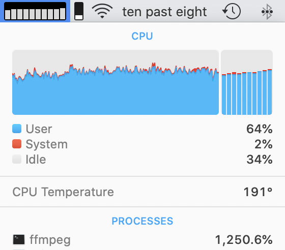 CPU cores pegged doing a ffmpeg encode