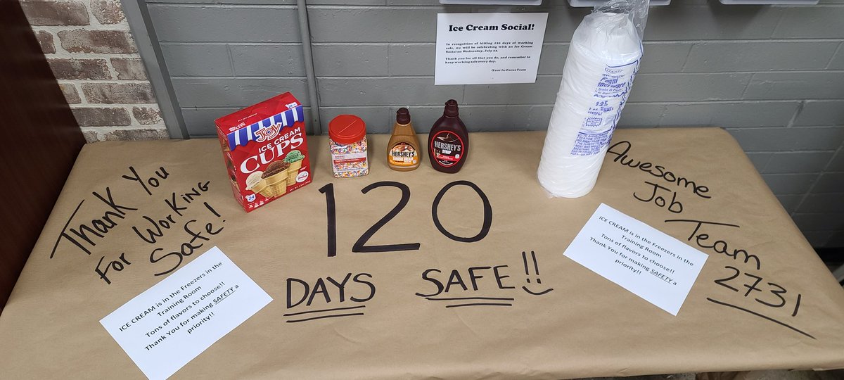 CLevitan17's tweet image. @THDMadisonHTS CELEBRATING 120 days SAFE with an Ice Cream Social (Distancing) on a HOT 🔥 day!! Thank you team for making safety a priority each and everyday!! #ProudASM #ThankYou #SafetyFirst @k20machine @McFarrenGary @SWHR33 @rmarl17
