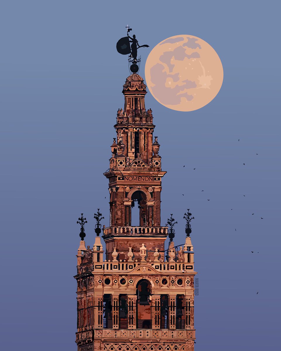 martaboso98's tweet photo. Después de varias semanas trabajando en ello: por fin os puedo enseñar la ilustración de la Giralda! 

Comparte si te gusta 🙏🏻❤️ https://t.co/6GKhGfveFv