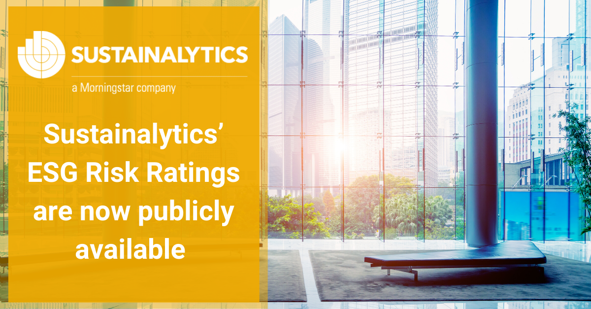 Sustainalytics's tweet photo. @Sustainalytics is excited to share that our #ESG ratings and data on more than 4000 companies are now publicly available on our website, providing all financial market stakeholders more visibility into and access to high-quality, standardized ESG insights https://t.co/4cASrdgW1z https://t.co/Zg1yoQipdo